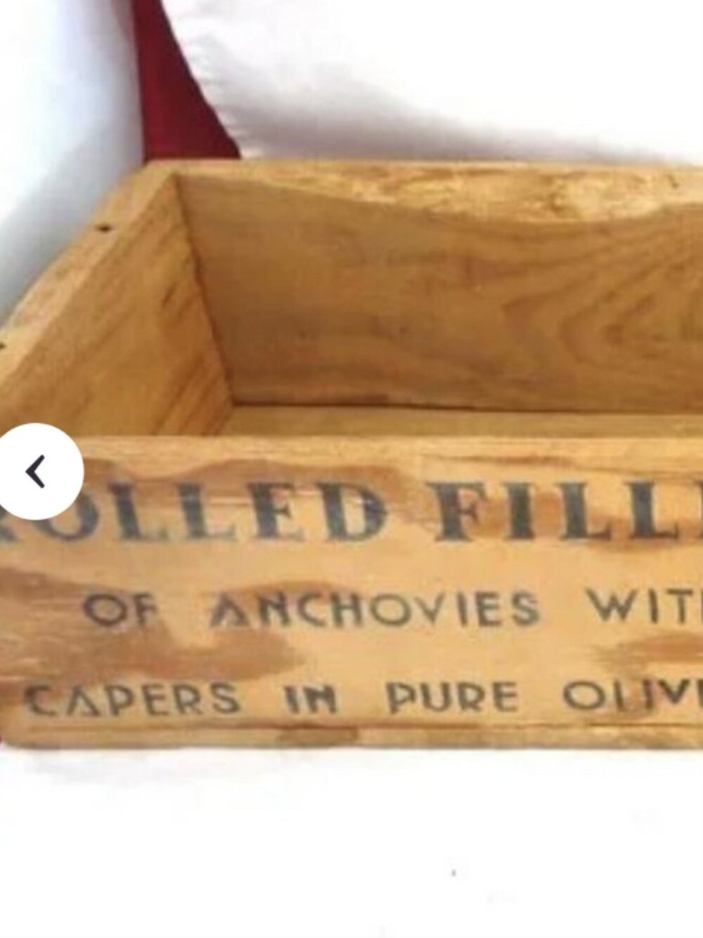 Vintage Dainty anchovies Portugal wooden crate advertising box